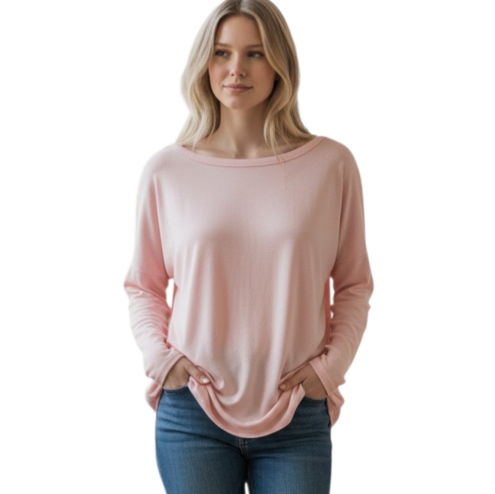 PINK CRISSCROSS BACK T-SHIRT SZ.L EUC